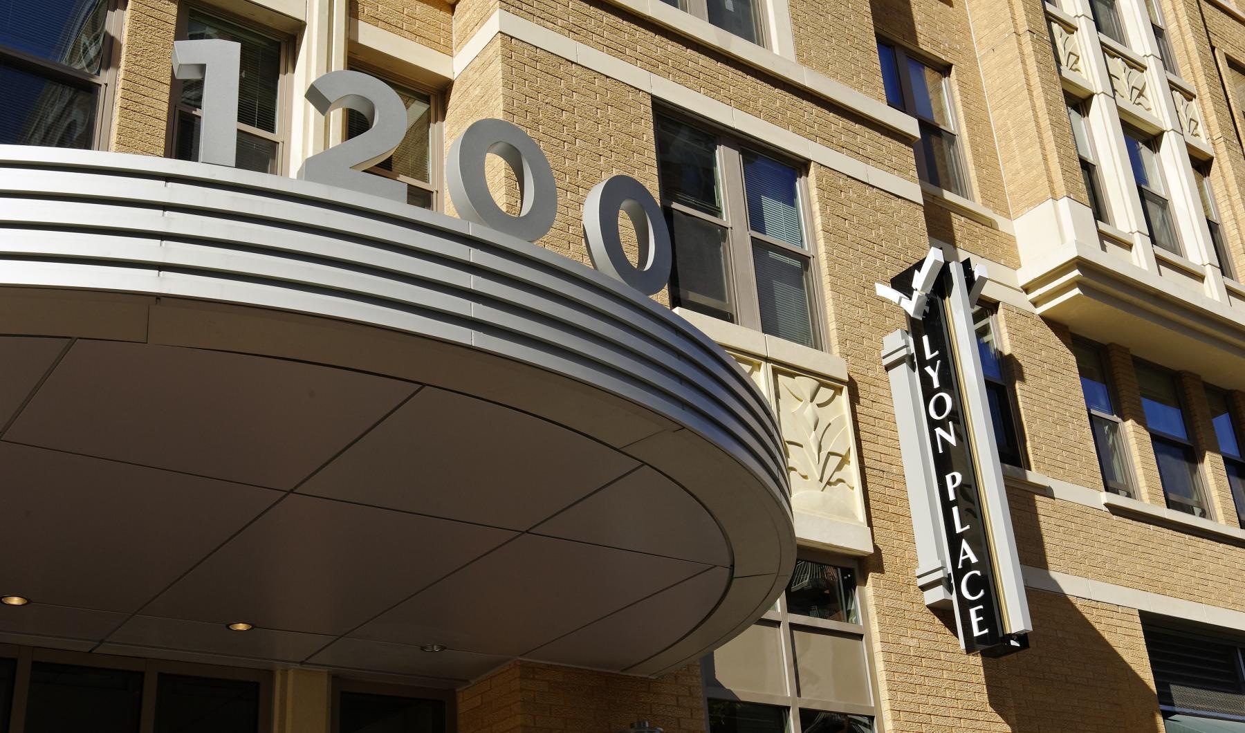 a sign on the side of a building
