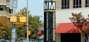 Clarendon Metro station signpost